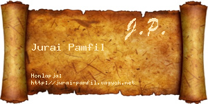 Jurai Pamfil névjegykártya